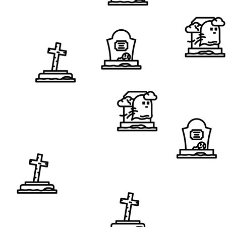 zombie horror dead monster vector seamless patternのイラスト素材