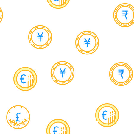 coin money business vector seamless patternのイラスト素材