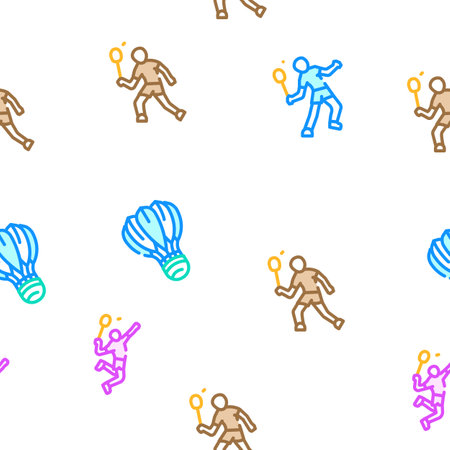 badminton shuttlecock competition vector seamless patternのイラスト素材