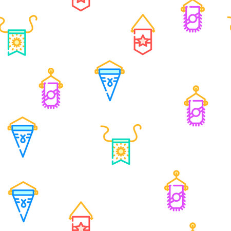 flag start web pennant map vector seamless patternのイラスト素材
