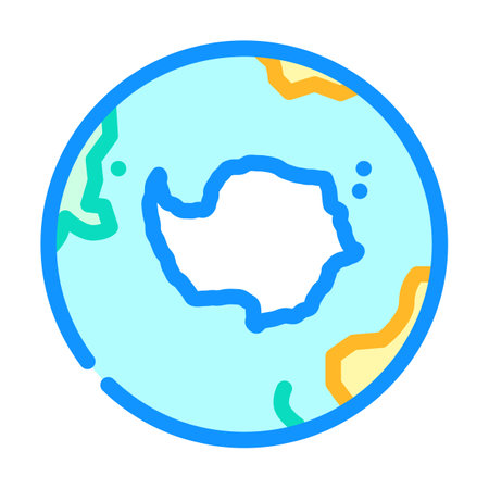 antarctica earth planet map color icon vector illustrationのイラスト素材