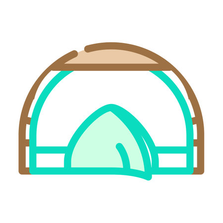 event tent vacation color icon vector illustrationのイラスト素材