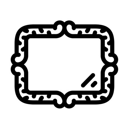 mirror living room line icon vector illustrationのイラスト素材