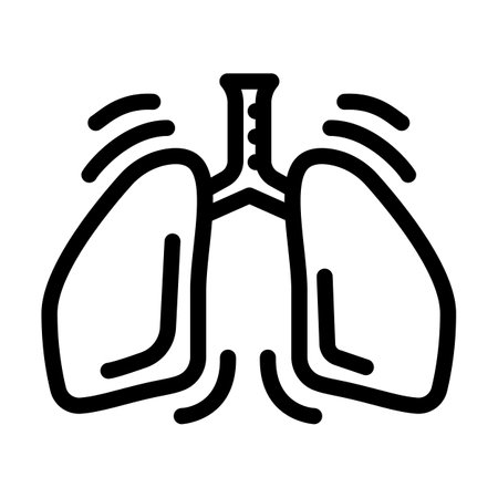 deep breathing practice headache treatment line icon vector illustrationのイラスト素材