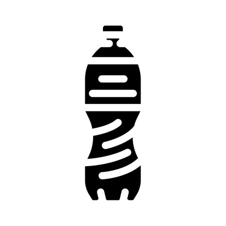 drink soda plastic bottle glyph icon vector illustrationのイラスト素材