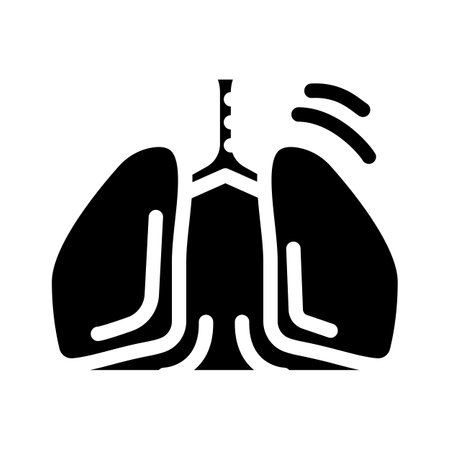 deep breathing practice headache treatment glyph icon vector illustrationのイラスト素材