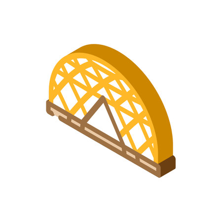 tourism tent vacation isometric icon vector illustrationのイラスト素材