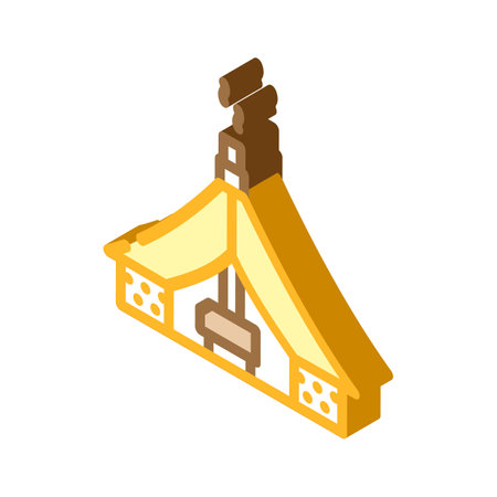 canvas tent vacation isometric icon vector illustrationのイラスト素材