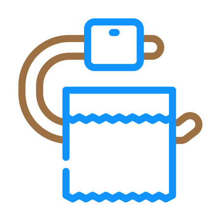 toilet paper holder bathroom interior color icon vector illustrationのイラスト素材
