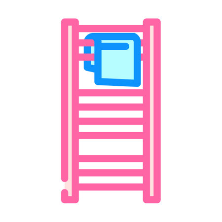 towel rail bathroom interior color icon vector illustrationのイラスト素材