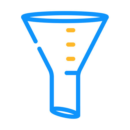 funnel chemical glassware lab color icon vector illustrationのイラスト素材