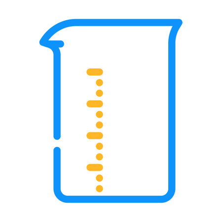 beaker chemical glassware lab color icon vector illustrationのイラスト素材