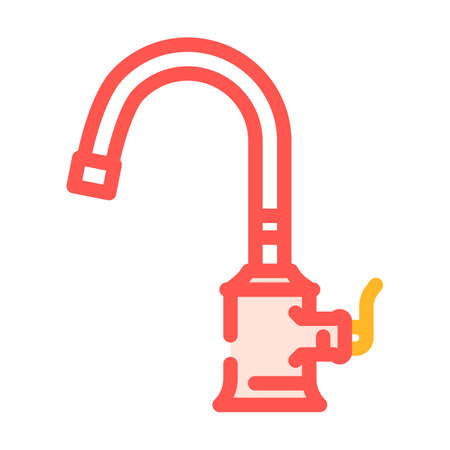 faucet copper metal color icon vector illustrationのイラスト素材