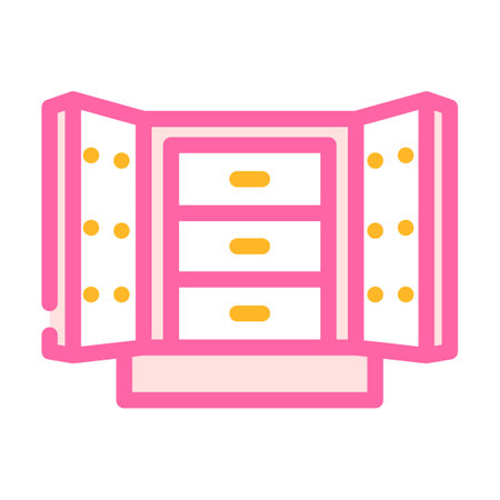 jewelry organizer box home interior color icon vector illustrationのイラスト素材
