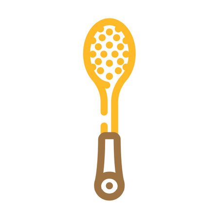 slotted spoon kitchen cookware color icon vector illustrationのイラスト素材