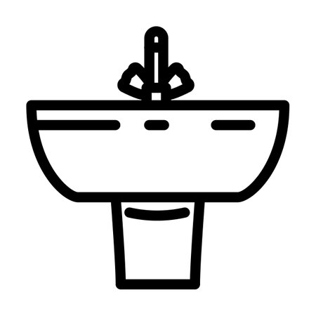 sink bathroom interior line icon vector illustrationのイラスト素材