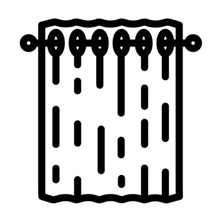 blackout curtains bedroom interior line icon vector illustrationのイラスト素材