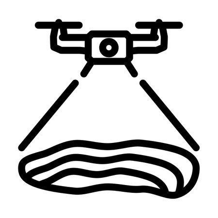 aerial surveying exploration copper line icon vector illustrationのイラスト素材