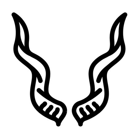 antelope horn animal line icon vector illustrationのイラスト素材