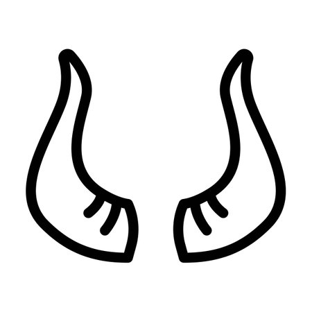 bull wildlife animal line icon vector illustrationのイラスト素材