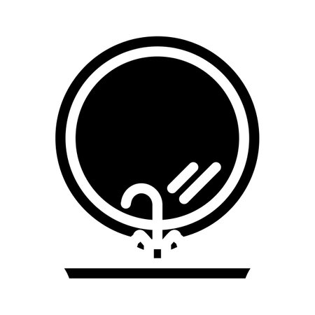 mirror bathroom interior glyph icon vector illustrationのイラスト素材
