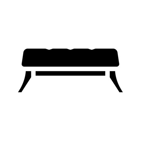 bedroom bench bedroom interior glyph icon vector illustrationのイラスト素材