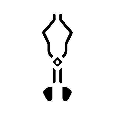 crucible tongs chemical glassware lab glyph icon vector illustrationのイラスト素材