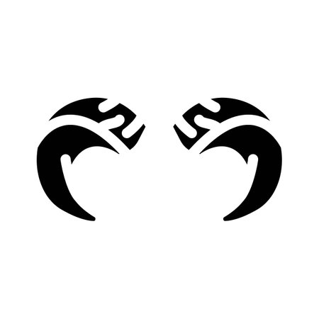 bighorn horn animal glyph icon vector illustrationのイラスト素材