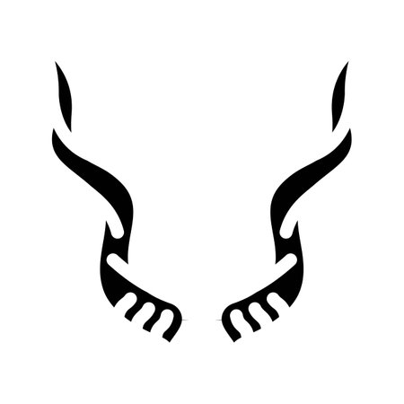 antelope horn animal glyph icon vector illustrationのイラスト素材