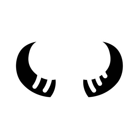 bull horn animal glyph icon vector illustrationのイラスト素材