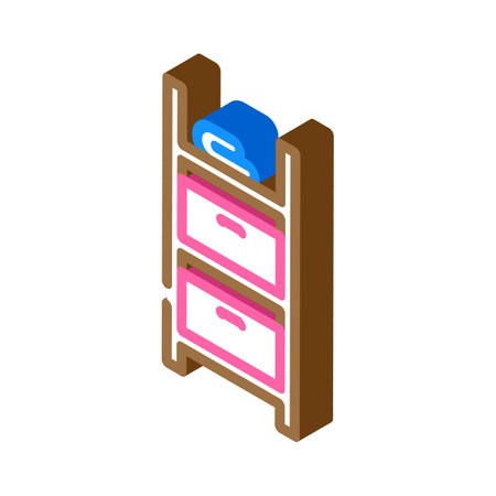storage bathroom interior isometric icon vector illustrationのイラスト素材