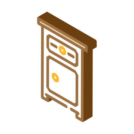nightstand bedroom interior isometric icon vector illustrationのイラスト素材