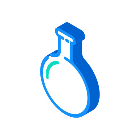 round bottomed flask chemical glassware lab isometric icon vector illustrationのイラスト素材