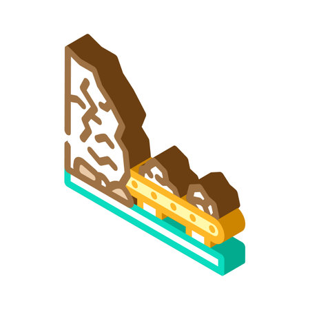 underground mining copper production isometric icon vector illustrationのイラスト素材