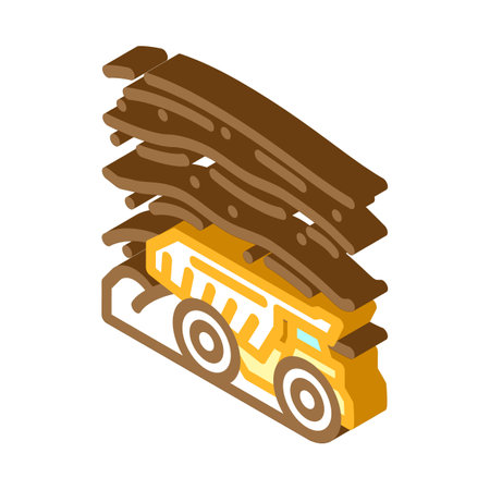 open pit mining copper production isometric icon vector illustrationのイラスト素材