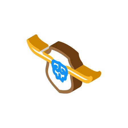 longhorn skull horn animal isometric icon vector illustrationのイラスト素材