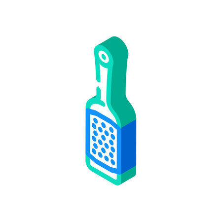 stainless steel microplane kitchen cookware isometric icon vector illustrationのイラスト素材