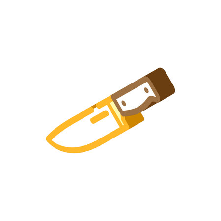 chef knife kitchen cookware isometric icon vector illustrationのイラスト素材