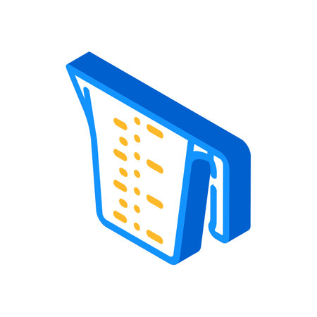 measuring cup kitchen cookware isometric icon vector illustrationのイラスト素材