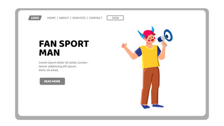 fan sport man vectorのイラスト素材