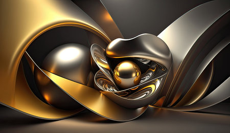 metal fluid shape. 3d abstract, background gradient, bright foil, liquid graphic, design modern motion metal fluid shape ai generated illustrationの素材