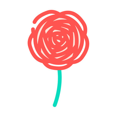 ranunculus flower spring color icon vector illustrationのイラスト素材