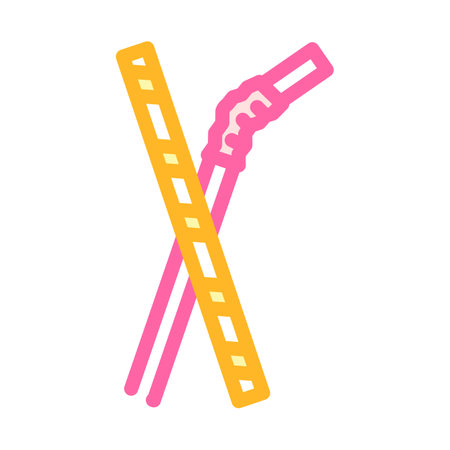 straw smoothie drink color icon vector illustrationのイラスト素材