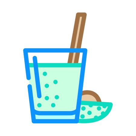 avocado smoothie drink color icon vector illustrationのイラスト素材