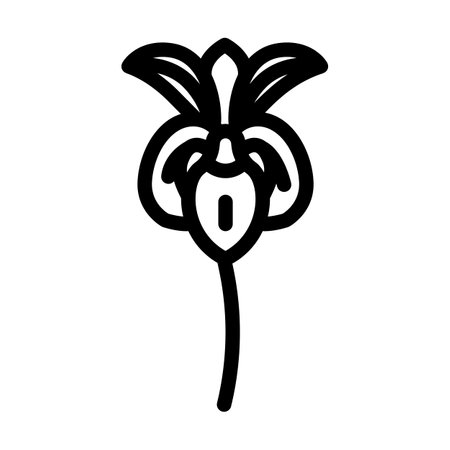 iris flower spring line icon vector illustrationのイラスト素材