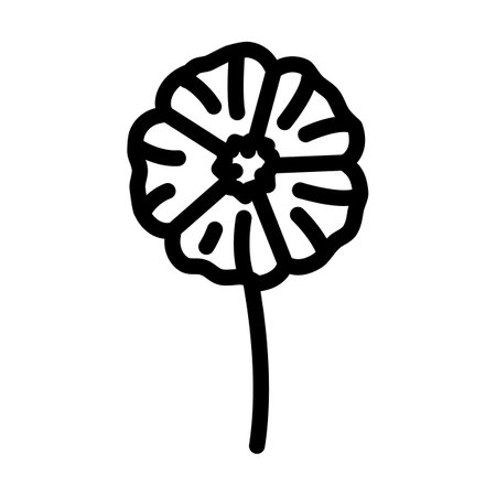 hibiscus flower spring line icon vector illustrationのイラスト素材