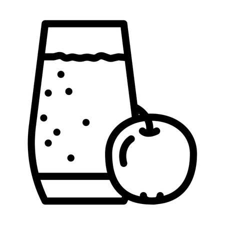 apple juice smoothie drink line icon vector illustrationのイラスト素材