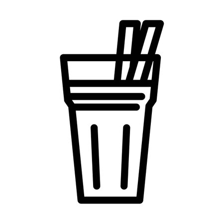 milk smoothie drink line icon vector illustrationのイラスト素材