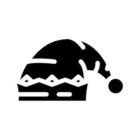 hat elf christmas xmas glyph icon vector illustrationのイラスト素材