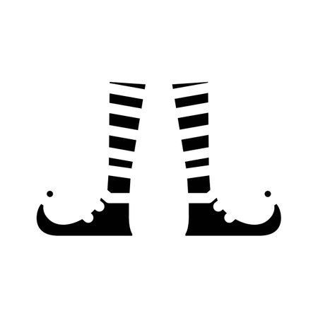 feet elf cute glyph icon vector illustrationのイラスト素材